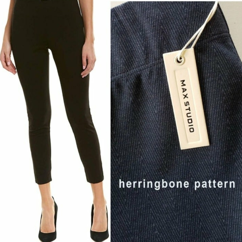 Max Studio trousers high waist ponte pull on soft ankle skinny pants Sma…